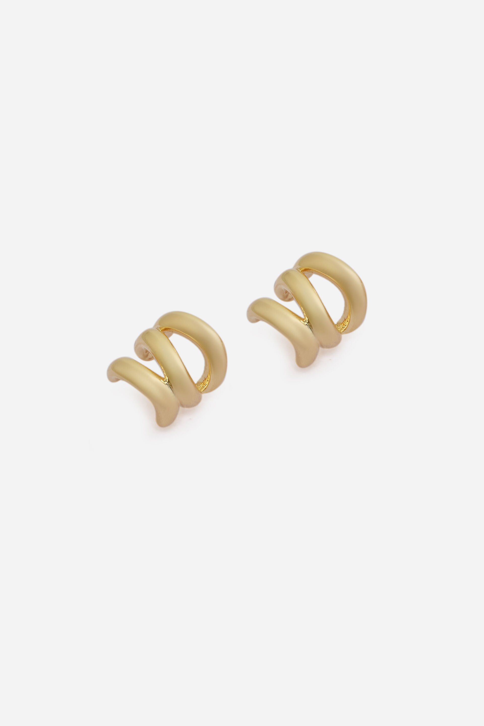 Gold Triple Line Mini Hoops, , image 2
